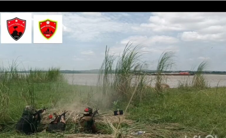 မုံရွာမြို့နယ်၊ ချင်းတွင်းမြစ်အတွင်း ဆန်တက်နေသော စစ်သင်္ဘောအုပ်စုကို ကြားဖြတ်တိုက်ခိုက်