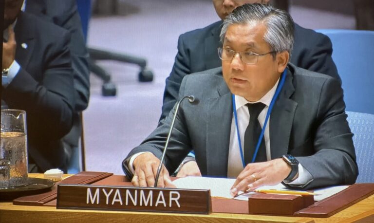 ကုလသမဂ္ဂတာဝန်ရှိသူများအနေဖြင့် အကြမ်းဖက်စစ်တပ်၏ လူမဆန်စွာကျူးလွန်ခြင်းခံရပြီး ထိ ခိုက်နစ်နာသူများ၏ မိသားစုဝင်များနေရာမှ ခေတ္တဝင်ရေက်ခံစားကြည့်ပေးပါရန် ကုလသမဂ္ဂသံအ မတ်ကြီး ဦးကျော်မိုးထွန်းတောင်းဆို