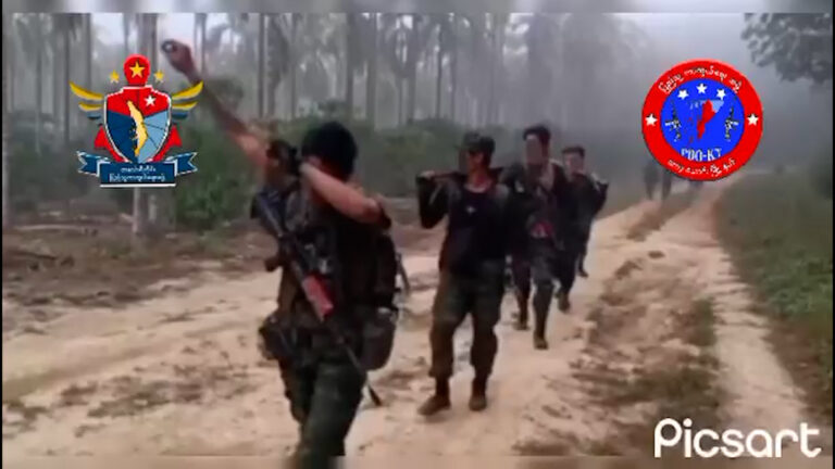 ကော့သောင်းမြို့နယ် ခမရ ၅၈၂ တပ်ရင်းနှင့်မလိဝမ်းရဲစခန်းကို တပြိုင်တည်းတိုက်ခိုက်မှု စစ်ဗိုလ် ၁ ဦး သေဆုံး (ရုပ်သံ)